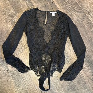 Victoria's Secret Black Lace Bodysuit